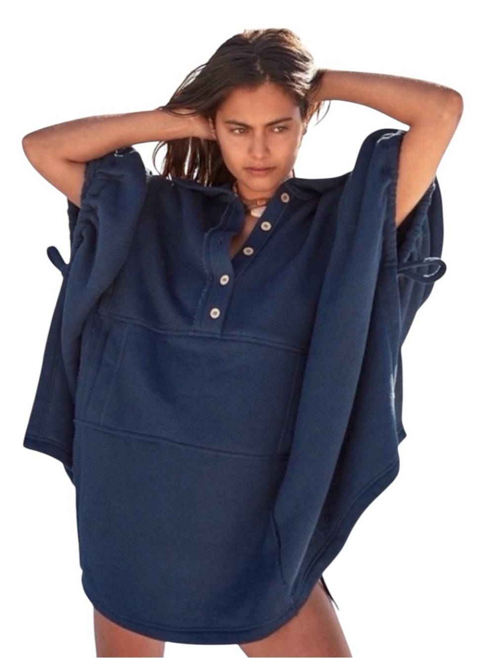 Free People Natalie Coverup Poncho Moonlit Ocean